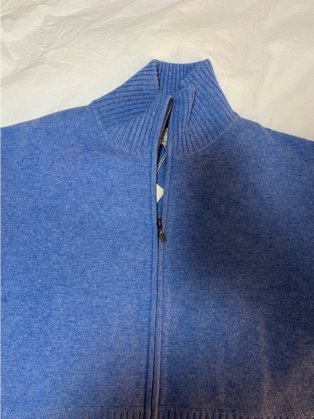 kinross sky blue cashmere zip-up - Picture 4 of 6